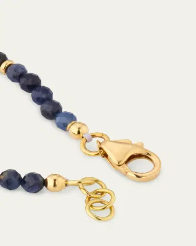 Jan Leslie Men's 18K Gold Sapphire Beaded Bracelet | Thumbnail 4 Jan Leslie Men's 18K Gold Sapphire Beaded Bracelet | Thumbnail 4