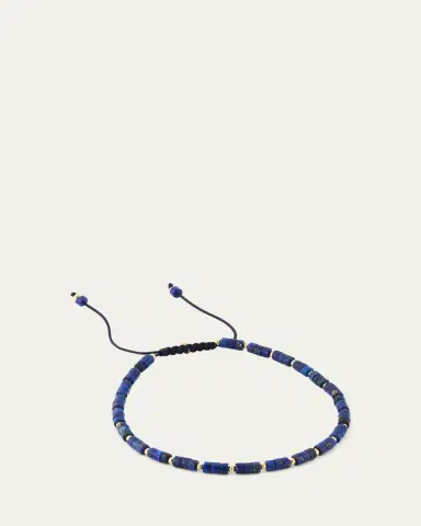 Jan Leslie Men's 18K Gold Lapis Beaded Bracelet | Thumbnail 3 Jan Leslie Men's 18K Gold Lapis Beaded Bracelet | Thumbnail 3