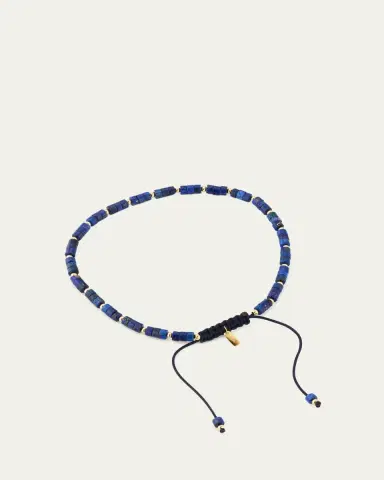 Jan Leslie Men's 18K Gold Lapis Beaded Bracelet | Thumbnail 4 Jan Leslie Men's 18K Gold Lapis Beaded Bracelet | Thumbnail 4