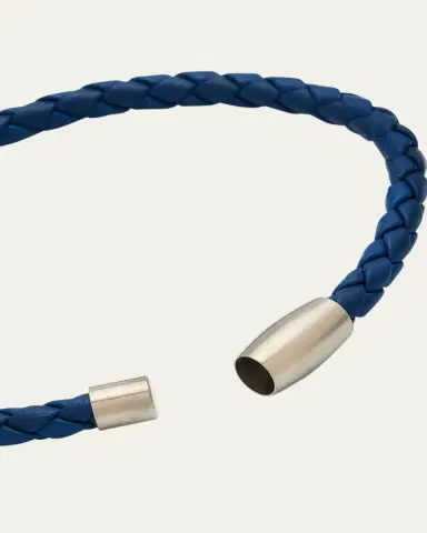 Jan Leslie Men's Woven Leather Bracelet | Thumbnail 4 Jan Leslie Men's Woven Leather Bracelet | Thumbnail 4