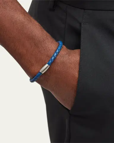 Jan Leslie Men's Woven Leather Bracelet | Thumbnail 5 Jan Leslie Men's Woven Leather Bracelet | Thumbnail 5