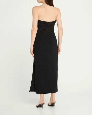 Halston Marguerite Strapless Plunge Midi Dress | Thumbnail 3 Halston Marguerite Strapless Plunge Midi Dress | Thumbnail 3