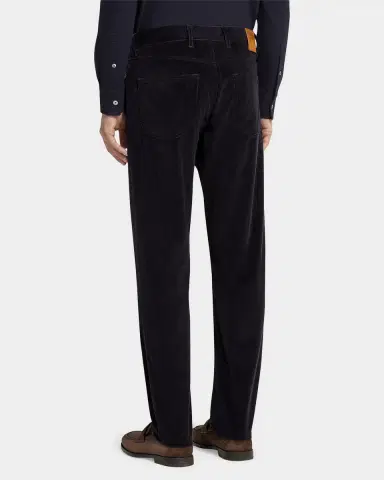 ZEGNA Men's Dark Gray Corduroy Straight-Leg Jeans | Thumbnail 2 ZEGNA Men's Dark Gray Corduroy Straight-Leg Jeans | Thumbnail 2