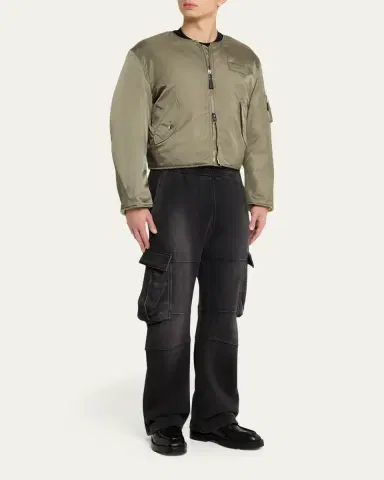 Givenchy Men's Couture Seam Nylon Bomber with Logo Patch | Thumbnail 2 Givenchy Men's Couture Seam Nylon Bomber with Logo Patch | Thumbnail 2