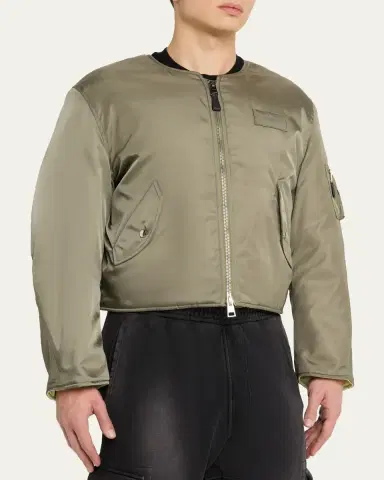 Givenchy Men's Couture Seam Nylon Bomber with Logo Patch | Thumbnail 4 Givenchy Men's Couture Seam Nylon Bomber with Logo Patch | Thumbnail 4