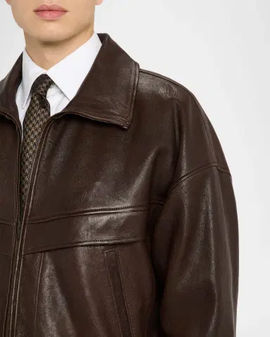 Saint Laurent Men's Leather Blouson Jacket | Thumbnail 5 Saint Laurent Men's Leather Blouson Jacket | Thumbnail 5