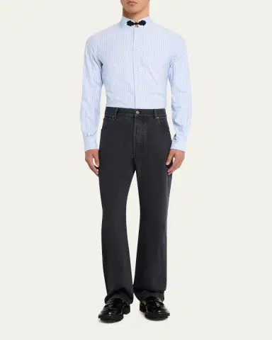 Valentino Garavani Men's Grey Denim Straight Leg Jeans | Thumbnail 2 Valentino Garavani Men's Grey Denim Straight Leg Jeans | Thumbnail 2