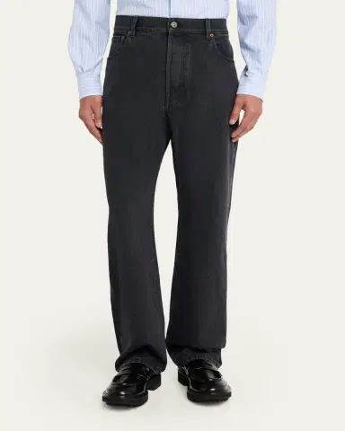 Valentino Garavani Men's Grey Denim Straight Leg Jeans | Thumbnail 4 Valentino Garavani Men's Grey Denim Straight Leg Jeans | Thumbnail 4