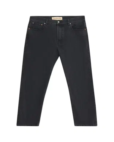 Valentino Garavani Men's Grey Denim Straight Leg Jeans | Thumbnail 1 Valentino Garavani Men's Grey Denim Straight Leg Jeans | Thumbnail 1