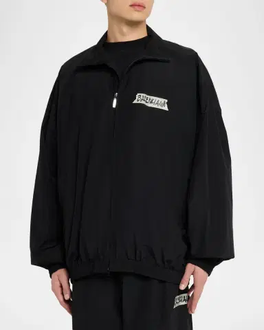 Balenciaga Men 's Masking Tape Track Jacket | Thumbnail 3 Balenciaga Men 's Masking Tape Track Jacket | Thumbnail 3