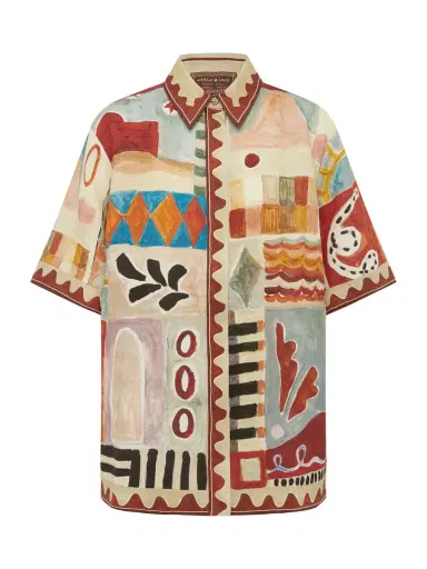 ALÉMAIS Michelle Linen Short-Sleeve Shirt | Thumbnail 1 ALÉMAIS Michelle Linen Short-Sleeve Shirt | Thumbnail 1