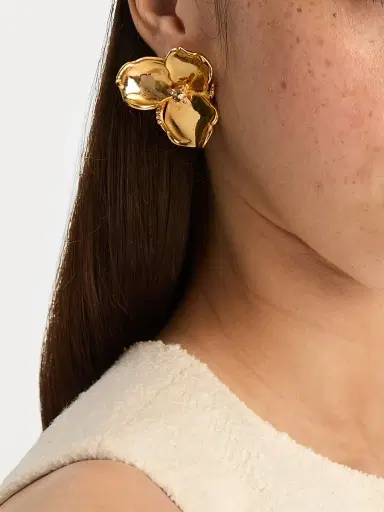 Oscar de la Renta Women's 24K-Gold-Plated & Glass Crystal Blossom Stud Earrings | Thumbnail 2 Oscar de la Renta Women's 24K-Gold-Plated & Glass Crystal Blossom Stud Earrings | Thumbnail 2