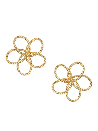 Oscar de la Renta Women's Flower Chain 24K-Gold-Plated & Glass Crystal Earrings - Crystal | Thumbnail 1 Oscar de la Renta Women's Flower Chain 24K-Gold-Plated & Glass Crystal Earrings - Crystal | Thumbnail 1