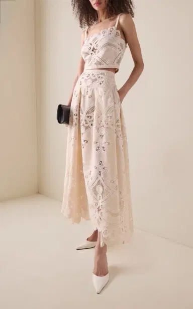 Elie Saab Embroidered Eyelet Crop Top | Thumbnail 3 Elie Saab Embroidered Eyelet Crop Top | Thumbnail 3