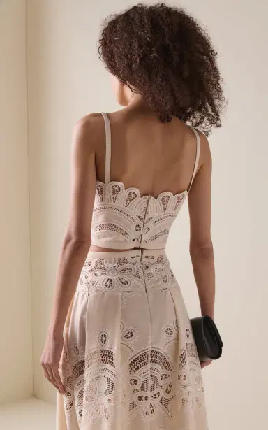 Elie Saab Embroidered Eyelet Crop Top | Thumbnail 4 Elie Saab Embroidered Eyelet Crop Top | Thumbnail 4