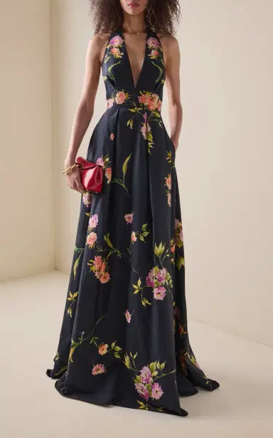 Elie Saab Printed Cotton Gown | Thumbnail 3 Elie Saab Printed Cotton Gown | Thumbnail 3