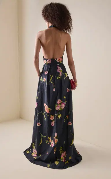Elie Saab Printed Cotton Gown | Thumbnail 4 Elie Saab Printed Cotton Gown | Thumbnail 4