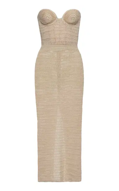Magda Butrym Strapless Crocheted Cotton Midi Dress | Thumbnail 4 Magda Butrym Strapless Crocheted Cotton Midi Dress | Thumbnail 4
