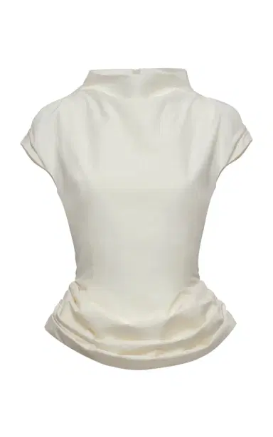 Magda Butrym Draped Cotton-Silk Peplum Top | Thumbnail 6 Magda Butrym Draped Cotton-Silk Peplum Top | Thumbnail 6