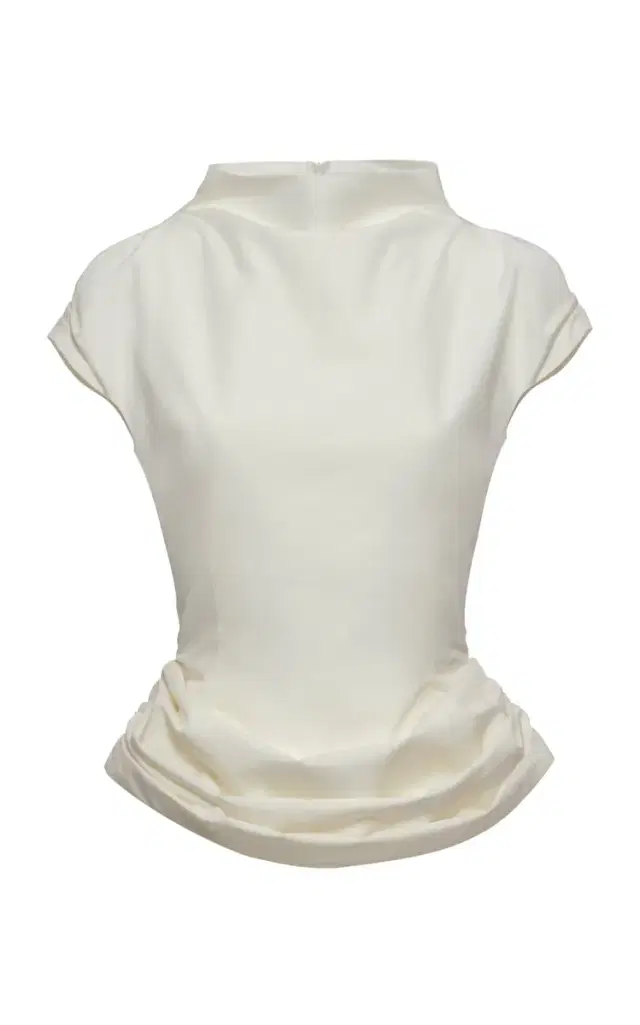 Draped Cotton-Silk Peplum Top Draped Cotton-Silk Peplum Top