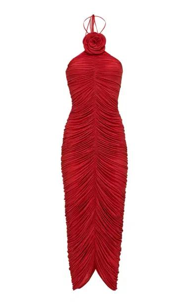 Magda Butrym Ruched Halter Midi Dress | Thumbnail 6 Magda Butrym Ruched Halter Midi Dress | Thumbnail 6