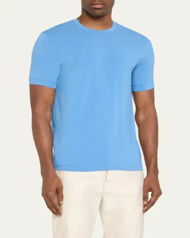 Giorgio Armani Men's Textured Stretch T-Shirt | Thumbnail 4 Giorgio Armani Men's Textured Stretch T-Shirt | Thumbnail 4