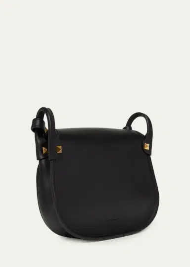 Valentino Garavani Small Rockstud Leather Saddle Crossbody Bag | Thumbnail 3 Valentino Garavani Small Rockstud Leather Saddle Crossbody Bag | Thumbnail 3