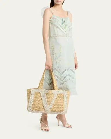 Valentino Garavani Large Crochet Viscose Raffia Tote Bag | Thumbnail 5 Valentino Garavani Large Crochet Viscose Raffia Tote Bag | Thumbnail 5