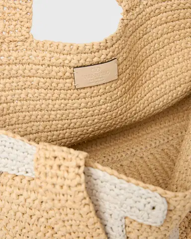 Valentino Garavani Large Crochet Viscose Raffia Tote Bag | Thumbnail 8 Valentino Garavani Large Crochet Viscose Raffia Tote Bag | Thumbnail 8