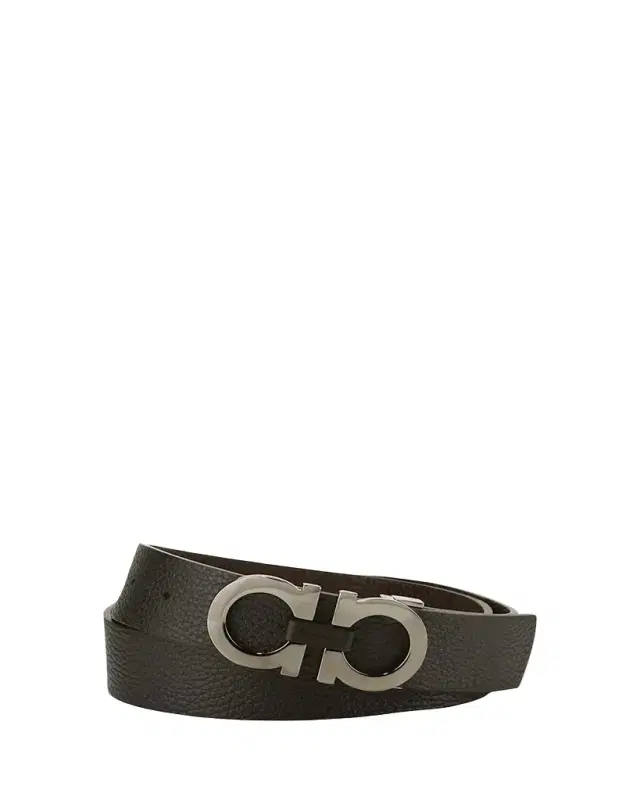 Moufflon Adjustable & Reversible Double-Gancini Buckle Leather Belt Moufflon Adjustable & Reversible Double-Gancini Buckle Leather Belt