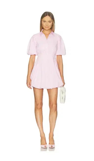 Simkhai Cleo Balloon Pintuck Mini Dress | Thumbnail 1 Simkhai Cleo Balloon Pintuck Mini Dress | Thumbnail 1