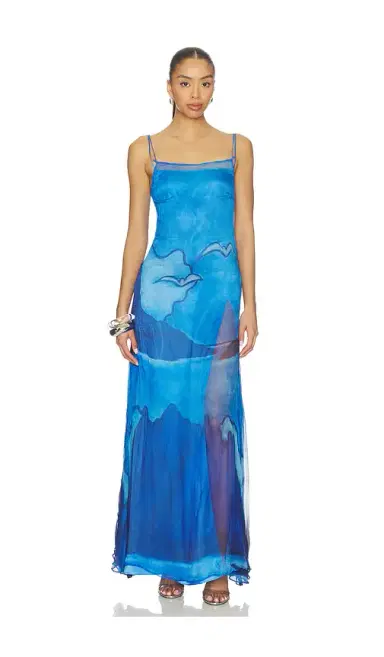 Donde Esteban Es Vedra Long Silk Dress | Thumbnail 1 Donde Esteban Es Vedra Long Silk Dress | Thumbnail 1