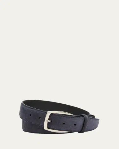 Brioni Men's Calf Suede Belt | Thumbnail 3 Brioni Men's Calf Suede Belt | Thumbnail 3