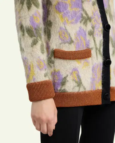 Valentino Garavani Floral-Print Mohair V-Neck Cardigan | Thumbnail 5 Valentino Garavani Floral-Print Mohair V-Neck Cardigan | Thumbnail 5