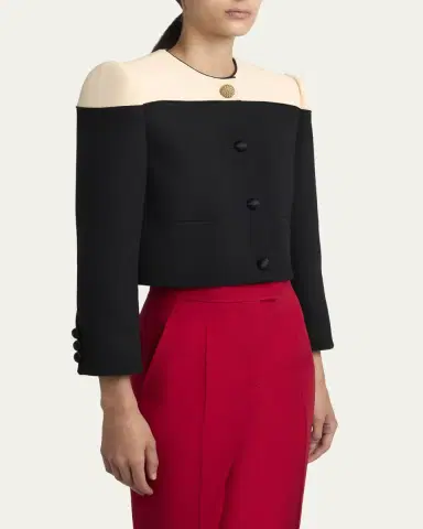 Valentino Garavani Colorblock Single-Breasted Wool Jacket | Thumbnail 4 Valentino Garavani Colorblock Single-Breasted Wool Jacket | Thumbnail 4