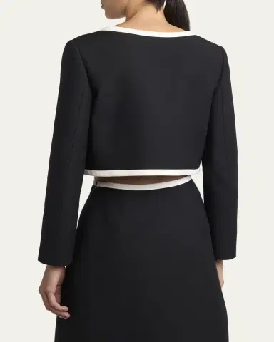 Valentino Garavani Contrast Bow Crop Coat | Thumbnail 3 Valentino Garavani Contrast Bow Crop Coat | Thumbnail 3
