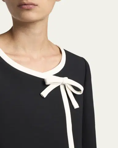 Valentino Garavani Contrast Bow Crop Coat | Thumbnail 5 Valentino Garavani Contrast Bow Crop Coat | Thumbnail 5