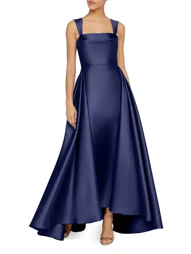 Theia Women's Zendaya Satin High-Low Gown - Navy | Thumbnail 2 Theia Women's Zendaya Satin High-Low Gown - Navy | Thumbnail 2