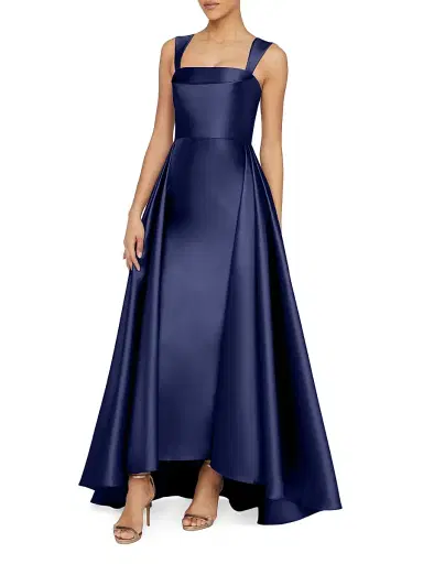 Theia Women's Zendaya Satin High-Low Gown - Navy | Thumbnail 3 Theia Women's Zendaya Satin High-Low Gown - Navy | Thumbnail 3