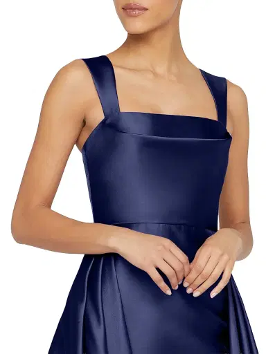 Theia Women's Zendaya Satin High-Low Gown - Navy | Thumbnail 6 Theia Women's Zendaya Satin High-Low Gown - Navy | Thumbnail 6