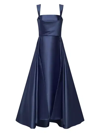 Theia Women's Zendaya Satin High-Low Gown - Navy | Thumbnail 1 Theia Women's Zendaya Satin High-Low Gown - Navy | Thumbnail 1