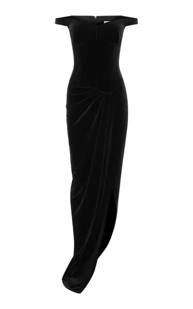 Alex Perry Off-The-Shoulder Split Velvet Gown | Thumbnail 6 Alex Perry Off-The-Shoulder Split Velvet Gown | Thumbnail 6