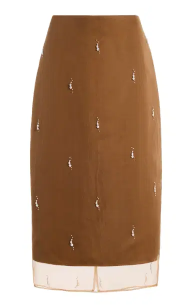 Róhe Pearl-Embellished Silk-Organza Skirt | Thumbnail 1 Róhe Pearl-Embellished Silk-Organza Skirt | Thumbnail 1
