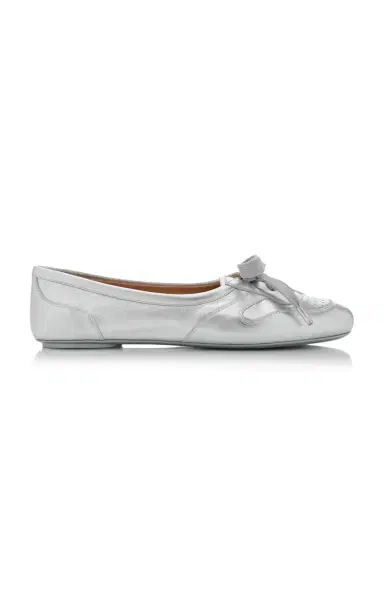 Gianvito Rossi Vault Metallic-Leather Ballet Sneakers | Thumbnail 2 Gianvito Rossi Vault Metallic-Leather Ballet Sneakers | Thumbnail 2