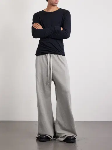 DRKSHDW by Rick Owens Geth Belas Wide-Leg Cotton-Blend Jersey Sweatpants - Men | Thumbnail 2 DRKSHDW by Rick Owens Geth Belas Wide-Leg Cotton-Blend Jersey Sweatpants - Men | Thumbnail 2