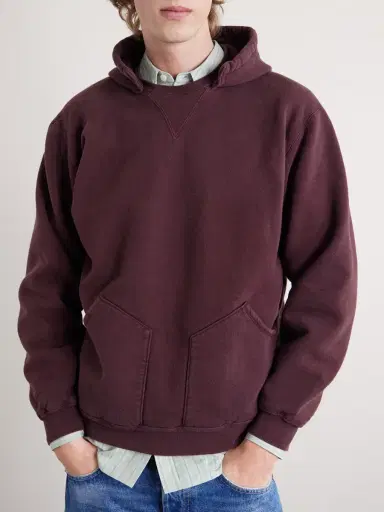 A.PRESSE Vintage Cotton-Jersey Hoodie - Men | Thumbnail 3 A.PRESSE Vintage Cotton-Jersey Hoodie - Men | Thumbnail 3