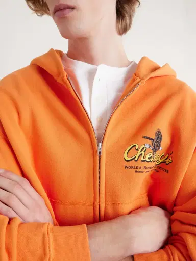 Cherry Los Angeles Logo-Print Cotton-Jersey Zip-Up Hoodie - Men | Thumbnail 6 Cherry Los Angeles Logo-Print Cotton-Jersey Zip-Up Hoodie - Men | Thumbnail 6