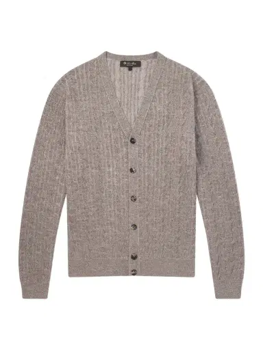Loro Piana Walnut Cable-Knit Virgin Wool, Cashmere and Silk-Blend Cardigan - Men | Thumbnail 1 Loro Piana Walnut Cable-Knit Virgin Wool, Cashmere and Silk-Blend Cardigan - Men | Thumbnail 1