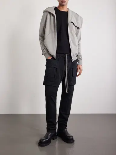 DRKSHDW by Rick Owens Creatch Tapered Cotton-Jersey Drawstring Cargo Trousers - Men | Thumbnail 2 DRKSHDW by Rick Owens Creatch Tapered Cotton-Jersey Drawstring Cargo Trousers - Men | Thumbnail 2