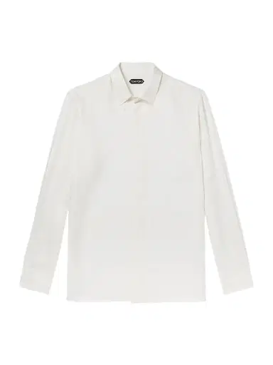 Tom Ford Perforated Silk-Twill Shirt - Men | Thumbnail 1 Tom Ford Perforated Silk-Twill Shirt - Men | Thumbnail 1